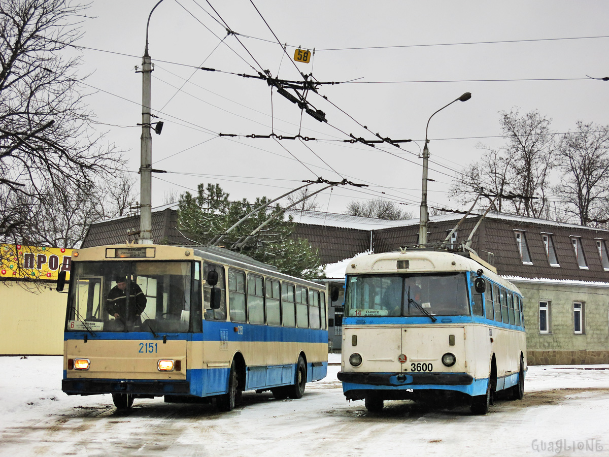 Крымский троллейбус, Škoda 14Tr11/6 № 2151; Крымский троллейбус, Škoda 9Tr22 № 3600