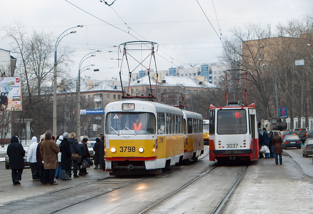 Москва, Tatra T3SU № 3798; Москва, 71-134А (ЛМ-99АЭ) № 3037