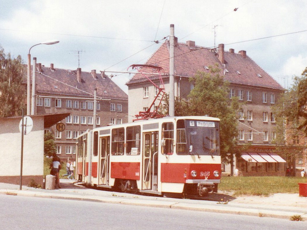 Plauen, Tatra KT4D nr. 245; Plauen — Old photos • Alte Fotos