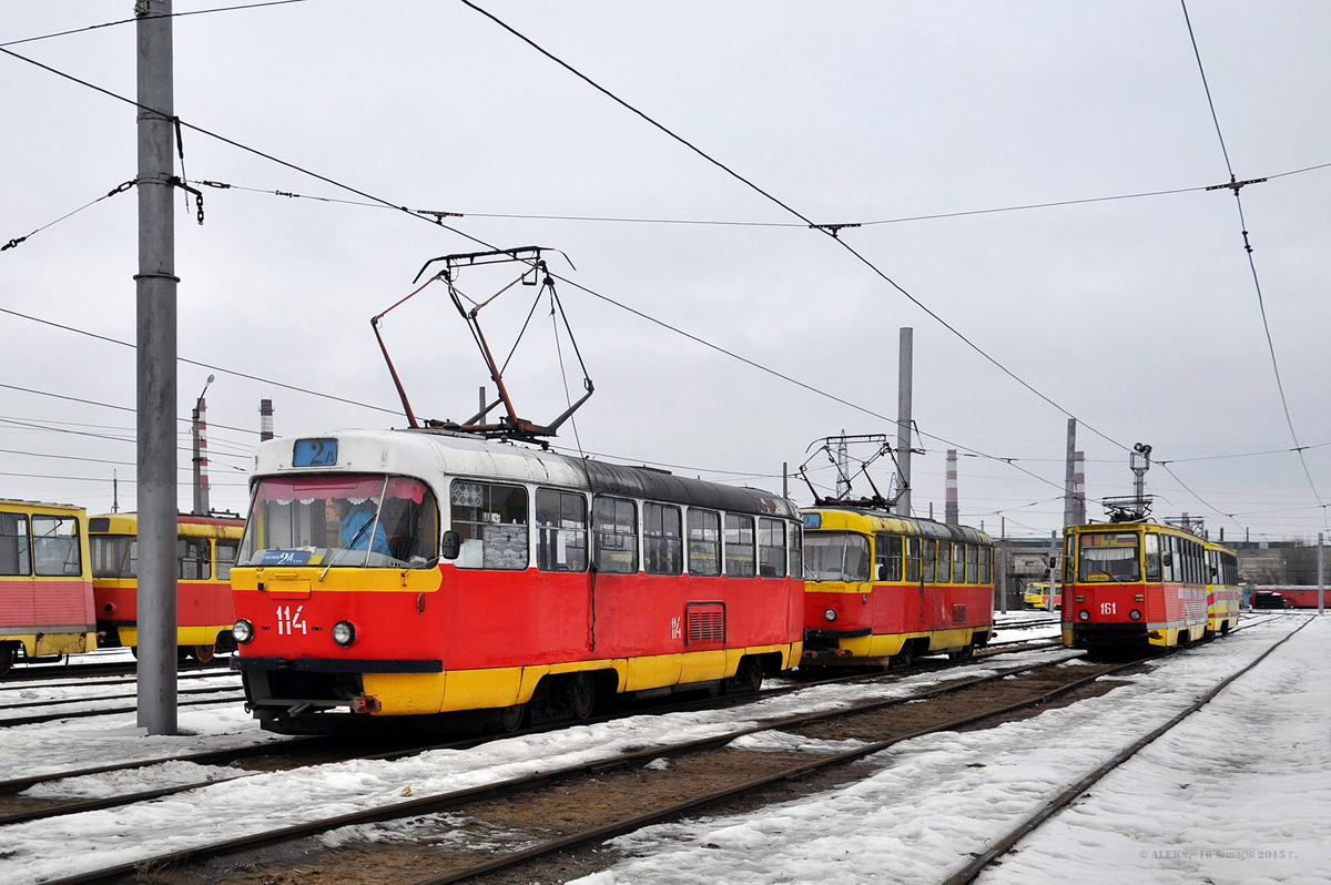 Volžski, Tatra T3SU # 114; Volžski, 71-605 (KTM-5M3) # 161; Volžski — Tram Depot