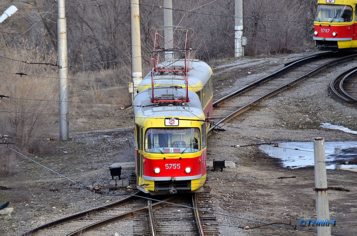 Волгоград, Tatra T3SU № 5755; Волгоград — Трамвайные линии: [5] Пятое депо — Скоростной трамвай