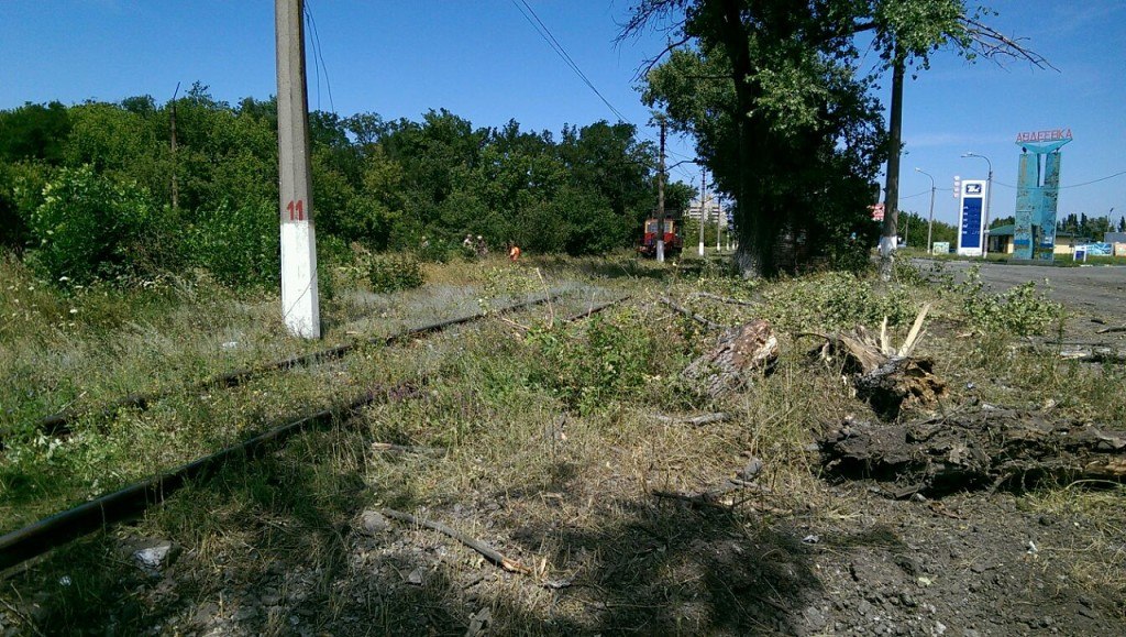 Avgyejevka — Network damage due to military unrest 2014-2015