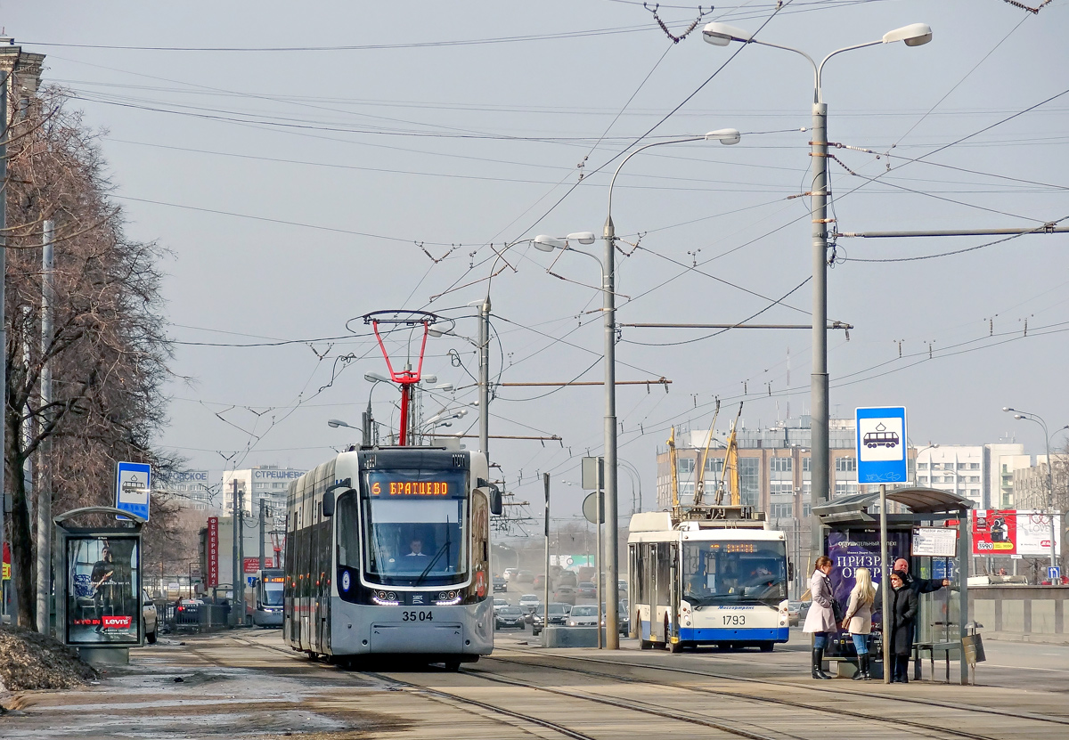 Москва, 71-414 (Pesa Fokstrot) № 3504; Москва, Тролза-5265.00 «Мегаполис» № 1793