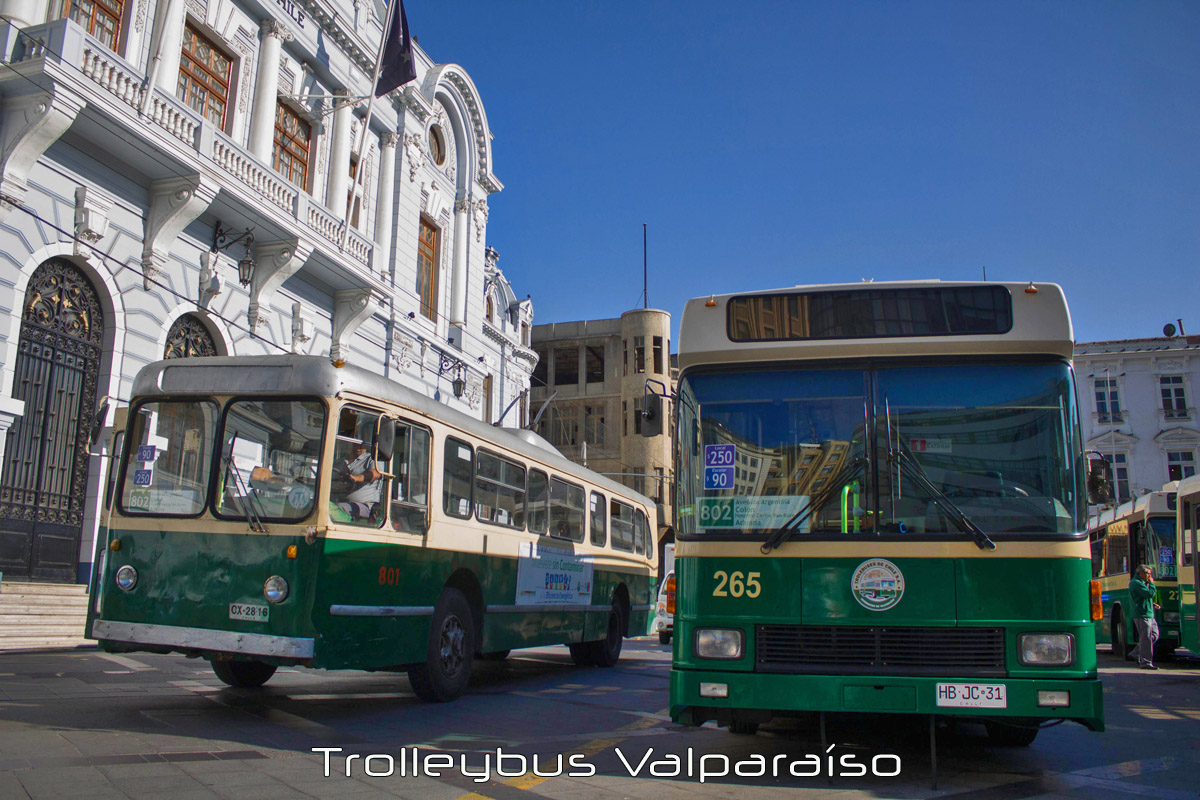 Вальпараисо, NAW BT 5-25 № 265; Вальпараисо, Pullman-Standard 45CX № 801