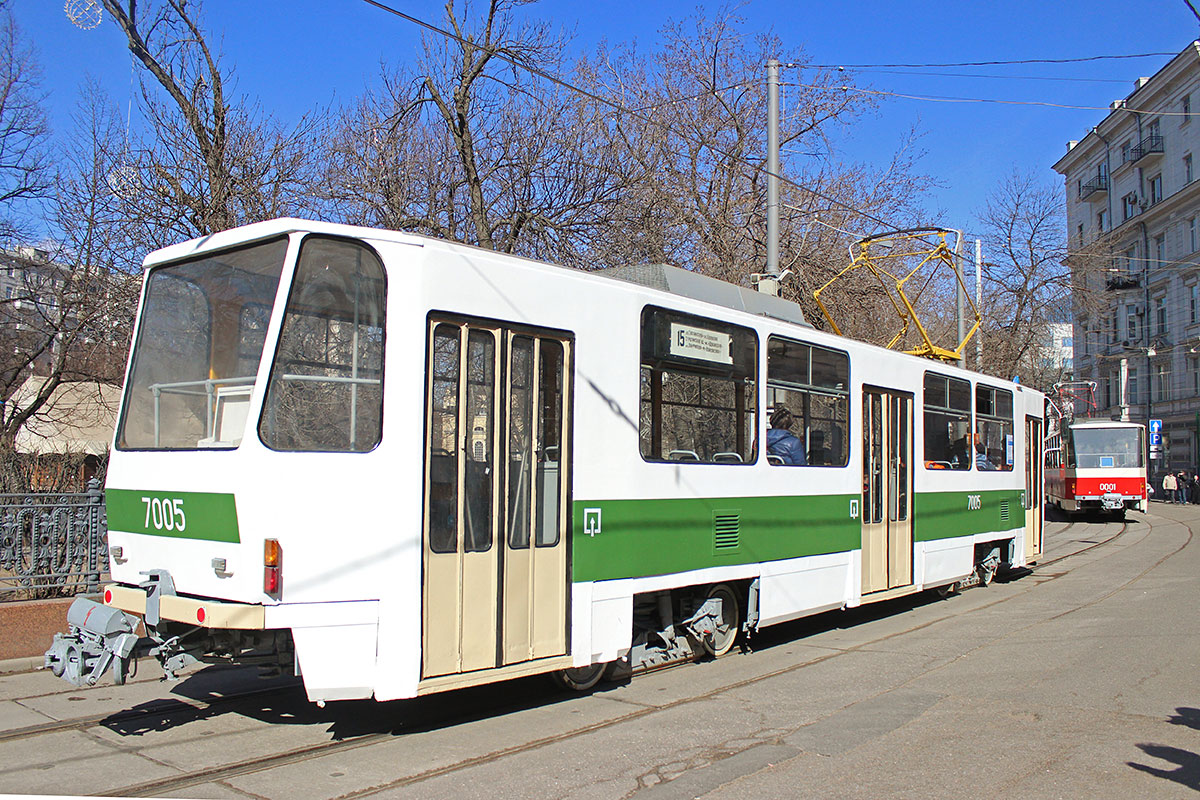Moscow, Tatra T7B5 # 7005; Moscow — Parade to116 years of Moscow tramway on April 11, 2015