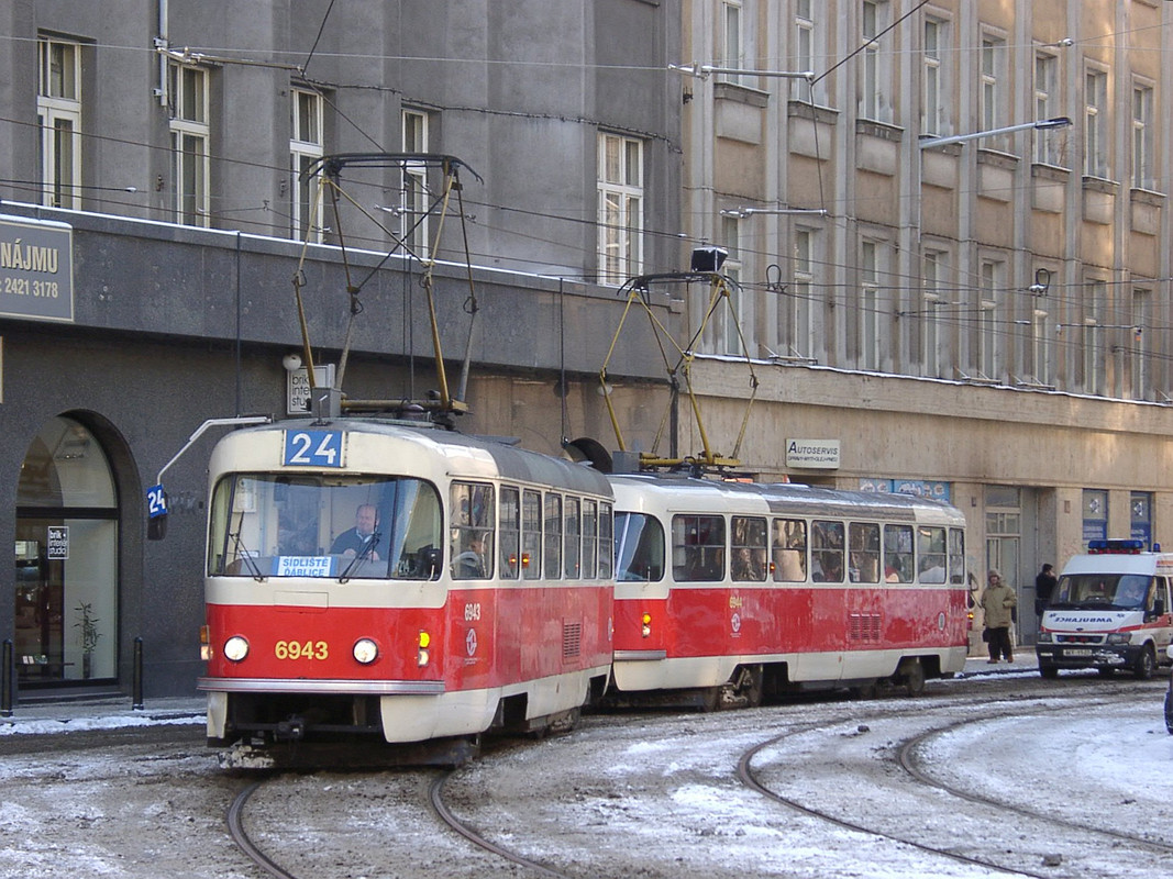 Прага, Tatra T3 № 6944; Прага, Tatra T3 № 6943