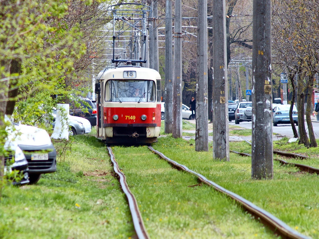 Odessa, Tatra T3SUCS № 7149; Odessa — Tramway lines; Odessa — Tramway Lines: Velykyi Fontan