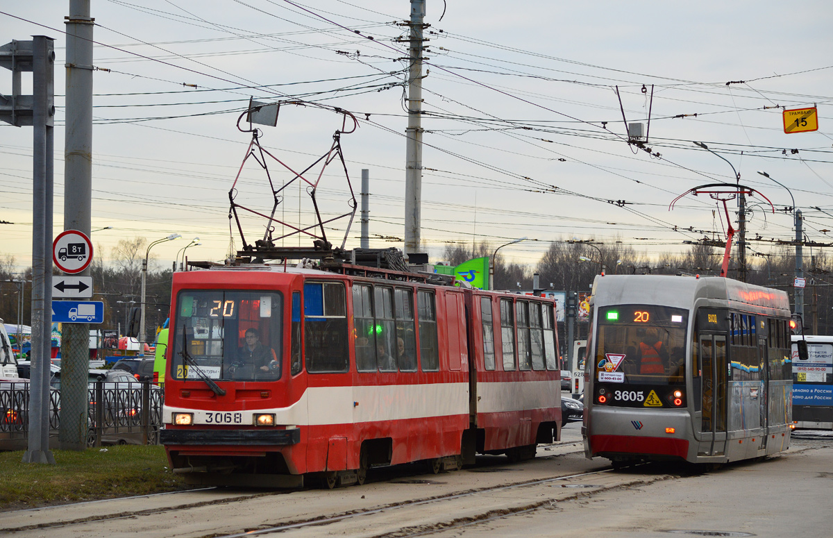 Санкт-Петербург, ЛВС-86К-М № 3068; Санкт-Петербург, ЛМ-68М2 (ОЭВРЗ) № 3605