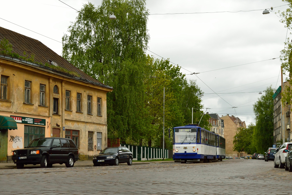 Riga, Tatra Т3MR (T6B5-R) # 35174; Riga — Tramway Lines and Infrastructure