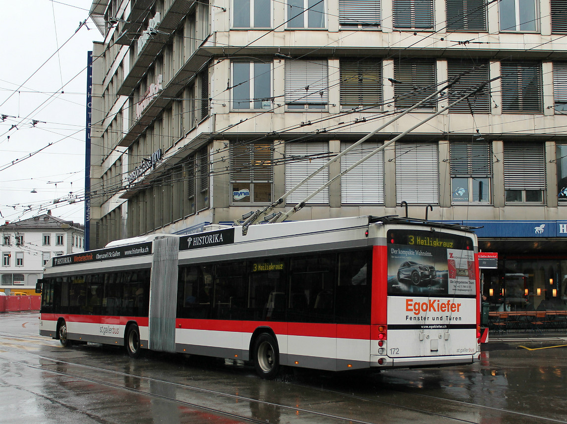 St. Gallen, Hess SwissTrolley 3 (BGT-N2C) № 172