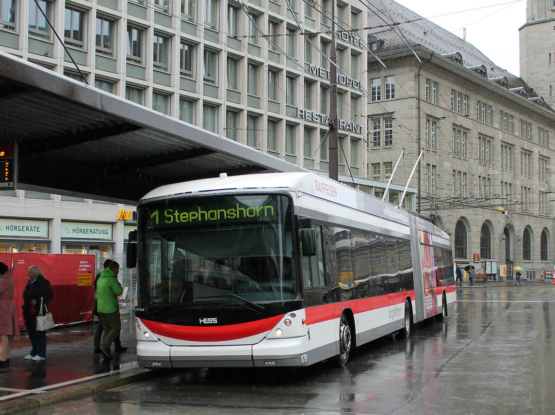 St. Gallen, Hess SwissTrolley 3 (BGT-N2C) č. 179