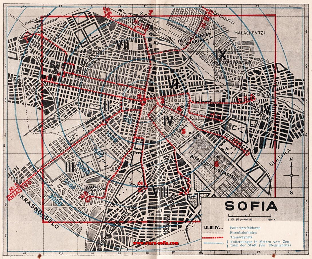 София — Карты и схемы трамвайных маршрутов