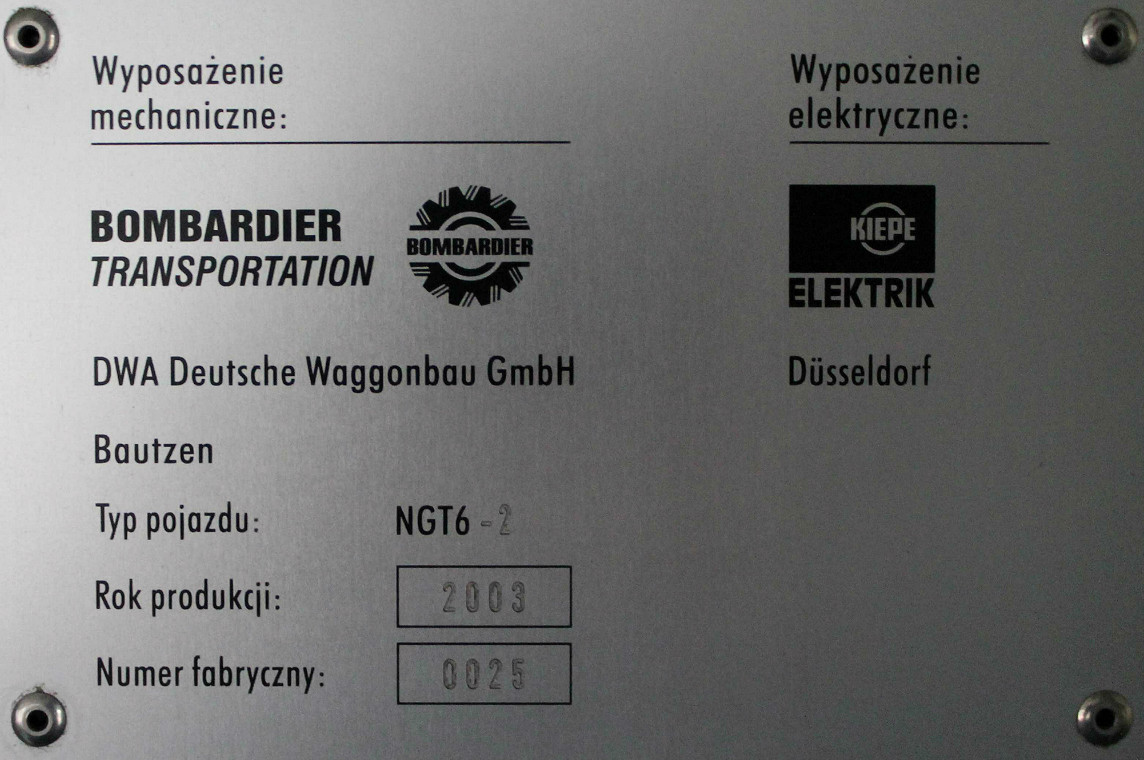 Краков, Bombardier NGT6/2 № 2025