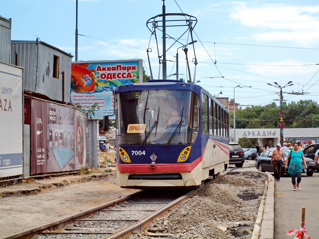 Одесса, К1 № 7004; Одесса — 2015 — Строительство нового трамвайного кольца около «Аркадии»