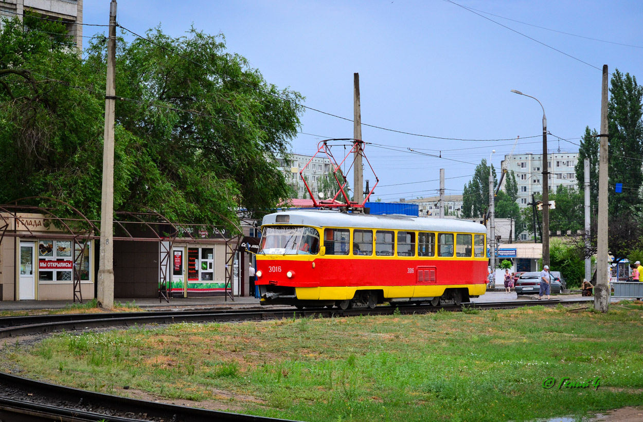 Волгоград, Tatra T3SU (двухдверная) № 3016