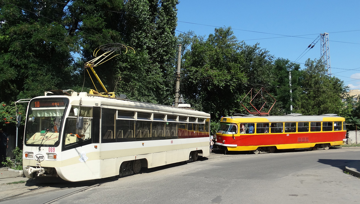 Rostov-na-Donu, 71-619KU # 069; Rostov-na-Donu, Tatra T3SU (2-door) # 105; Rostov-na-Donu — Tram tour with Tatra T3