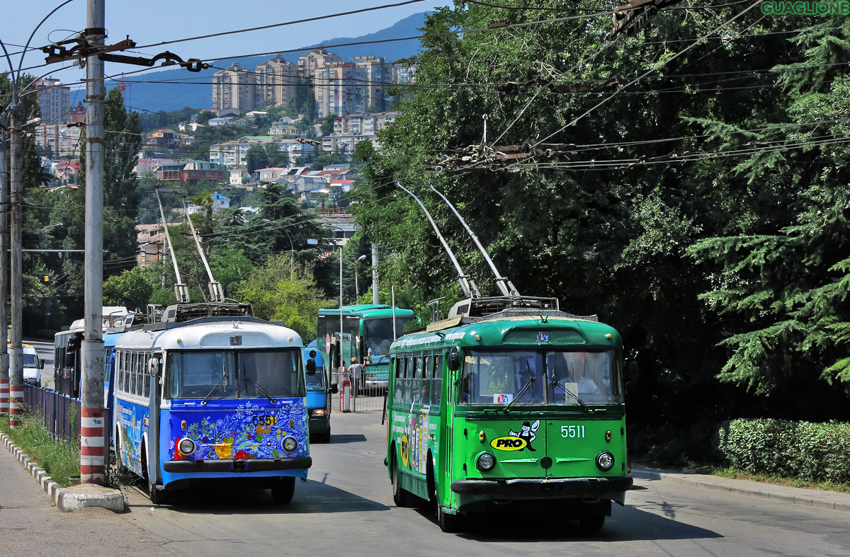 Crimean trolleybus, Škoda 9Tr21 № 5551; Crimean trolleybus, Škoda 9Tr19 № 5511