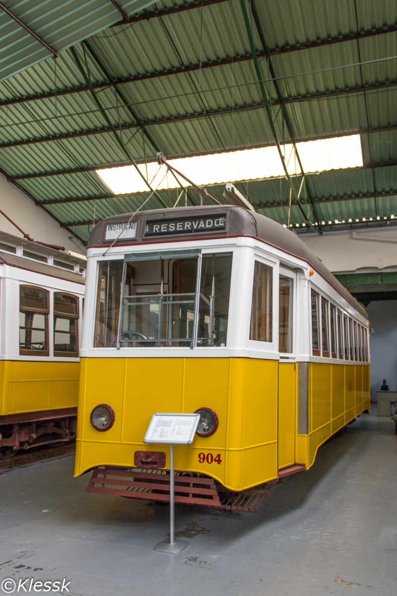 Lissabon, Carris 4-axle motorcar (Ligeiro) Nr. 904; Lissabon — Tram — Museu da Carris