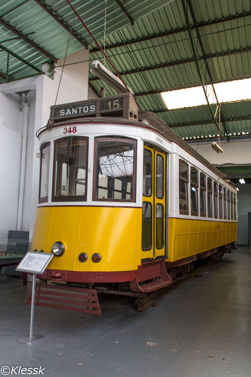 Lisbon, Stephenson 4-axle motor car nr. 348; Lisbon — Tram — Museu da Carris