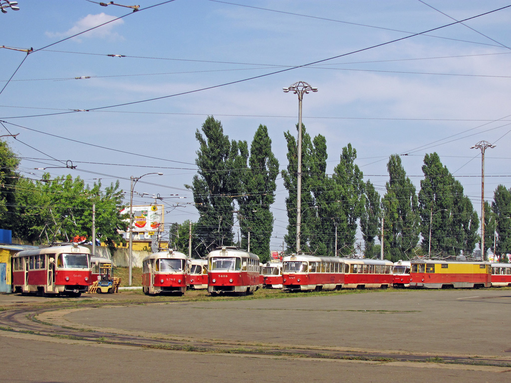 Kyiv, Tatra T3SU № 5845; Kyiv, Tatra T3SU № 5769; Kyiv, Tatra T3SU № 5808; Kyiv, Tatra T3SU № 5727; Kyiv, KTV-57 № АВ-4