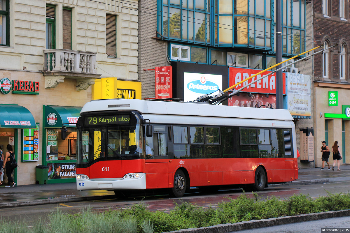 Будапешт, Solaris Trollino II 12 Ganz-Škoda B № 611
