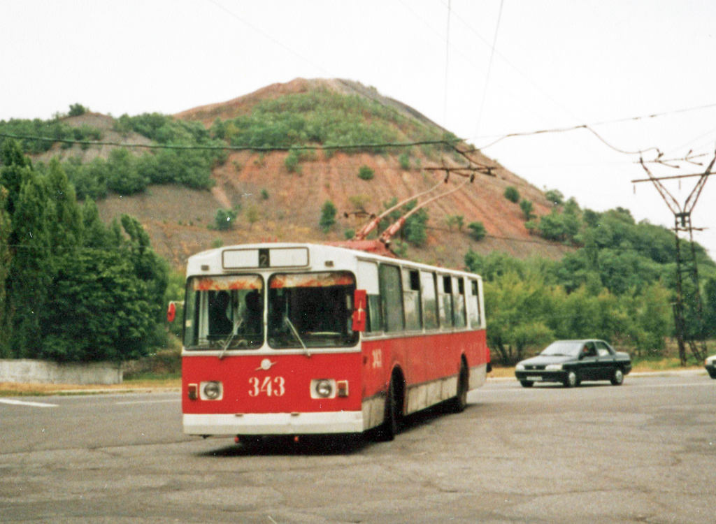 Алчевск, ЗиУ-682В-012 [В0А] № 343; Алчевск — Старые фотографии: Серии иностранных авторов; Алчевск — Троллейбусная линия Алчевск — Перевальск (1960–2008)