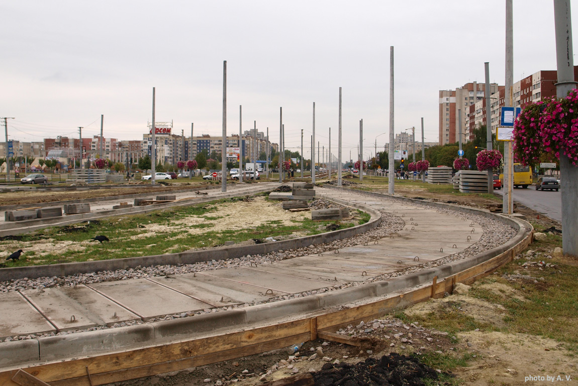 Lwów — Building of tram line to Sykhiv neigborhood