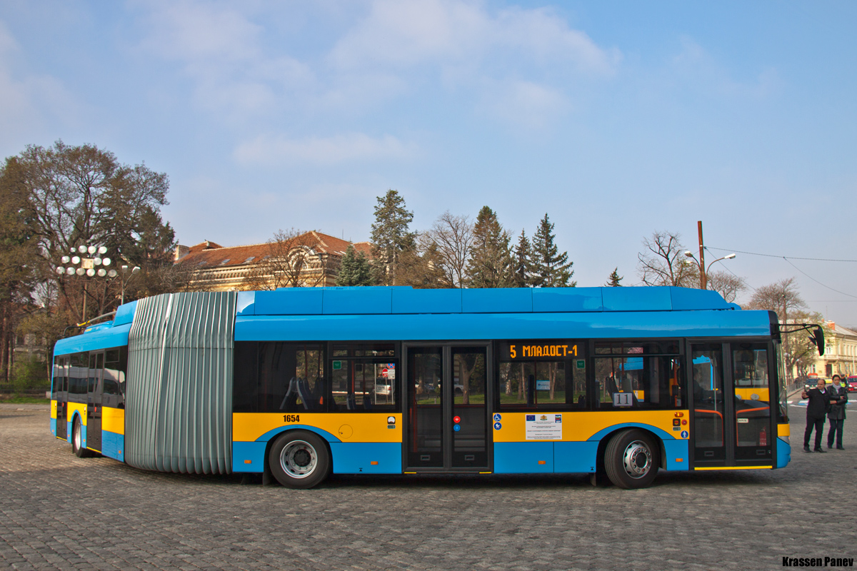 Sofia, Škoda 27Tr Solaris III N°. 1654; Sofia — Official Launch of the new trolleybuses Škoda 27Tr — 04.04.2014