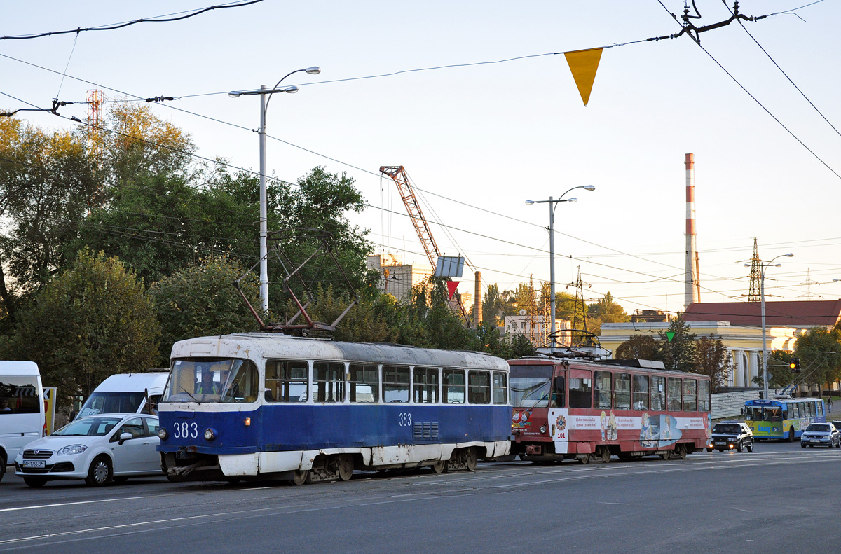 Запорожье, Tatra T3SU № 383; Запорожье, Tatra T6B5SU № 421