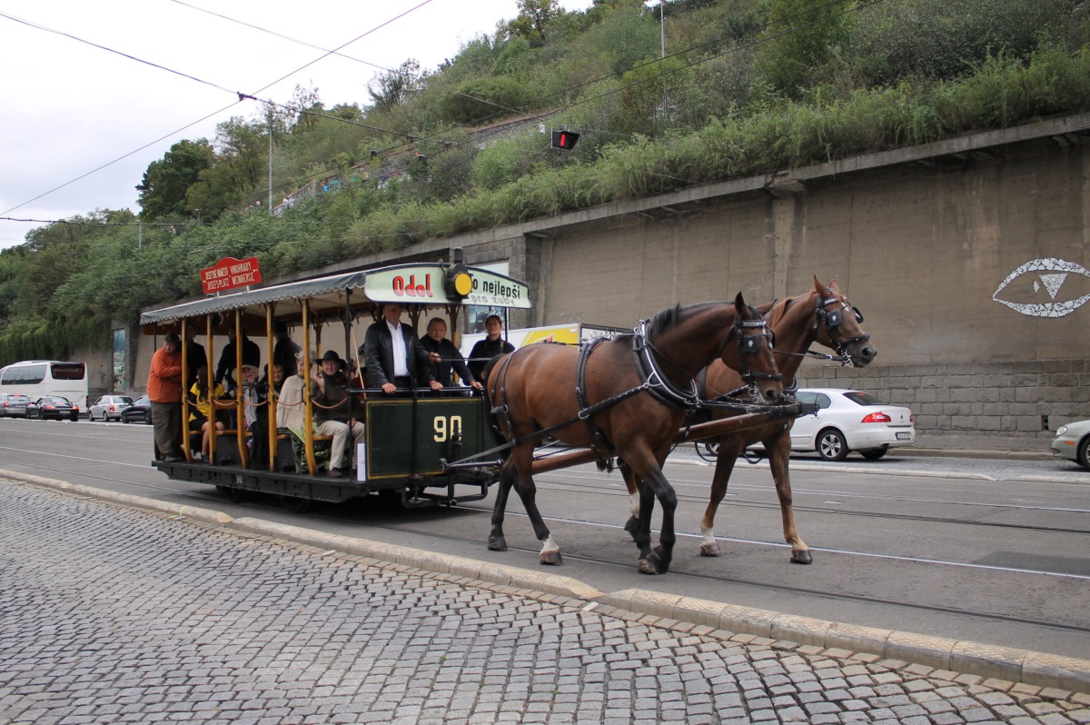 Prague, Ringhoffer horse car № 90; Prague — 140th anniversary of Prague's urban transport