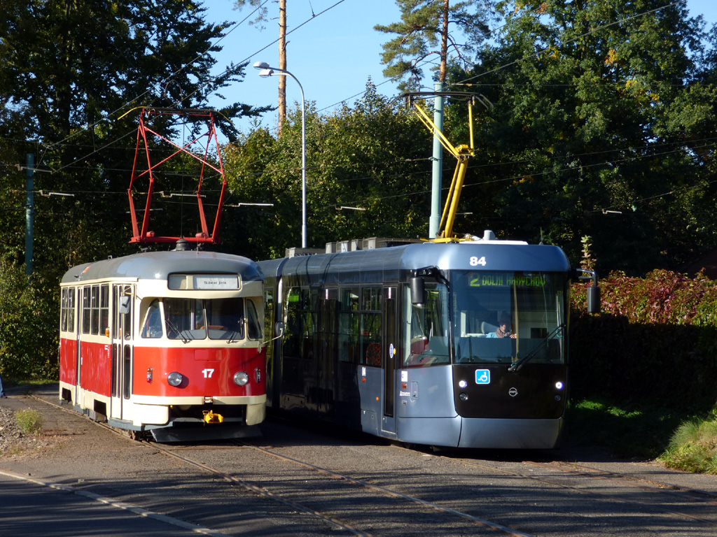 Либерец - Яблонец-над-Нисой, Tatra T2R № 17; Либерец - Яблонец-над-Нисой, EVO 2 № 84