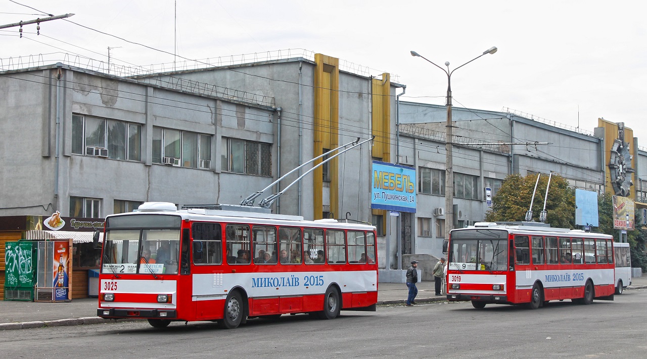 Николаев, Škoda 14TrR № 3025; Николаев, Škoda 14TrR № 3019