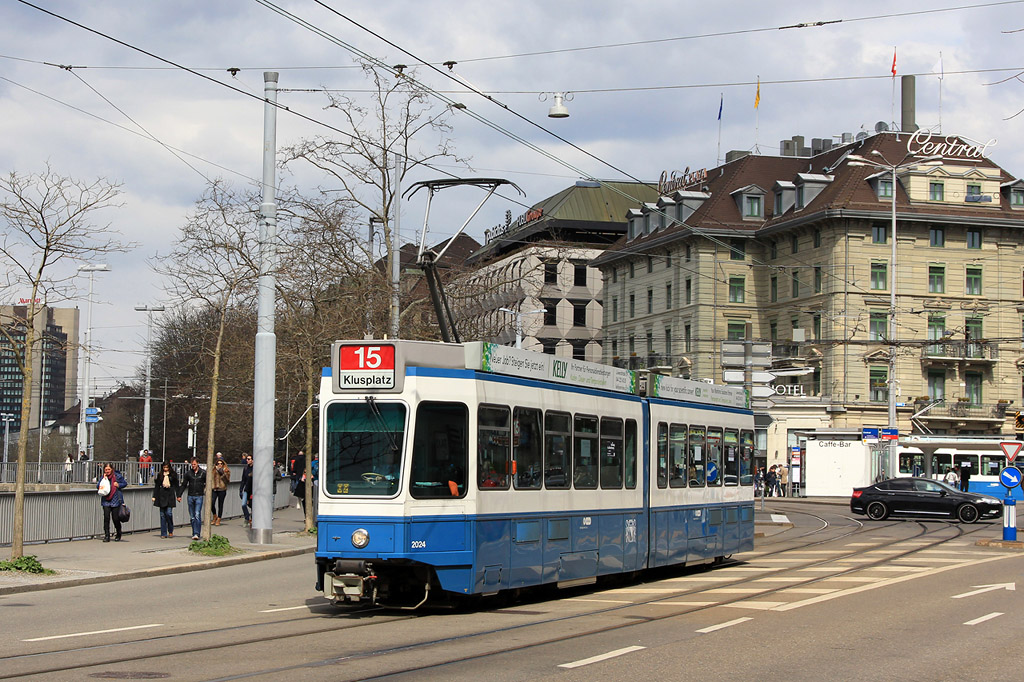 Цюрих, SWS/SWP/BBC Be 4/6 "Tram 2000" № 2024