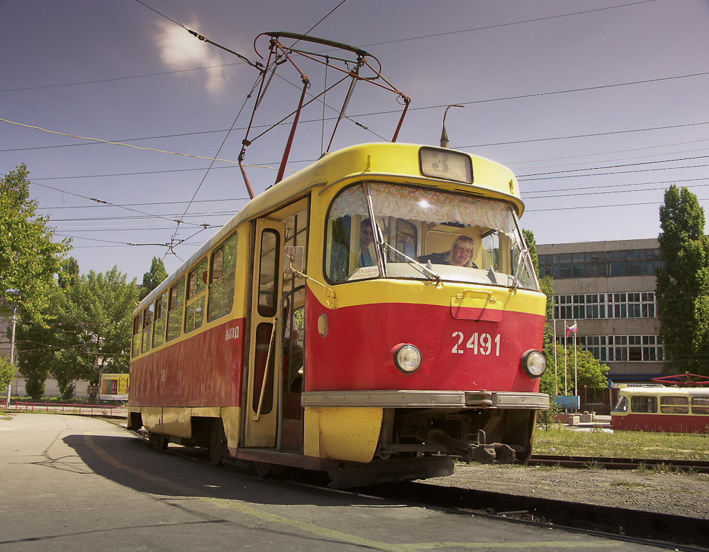 Волгоград, Tatra T3SU (двухдверная) № 2491