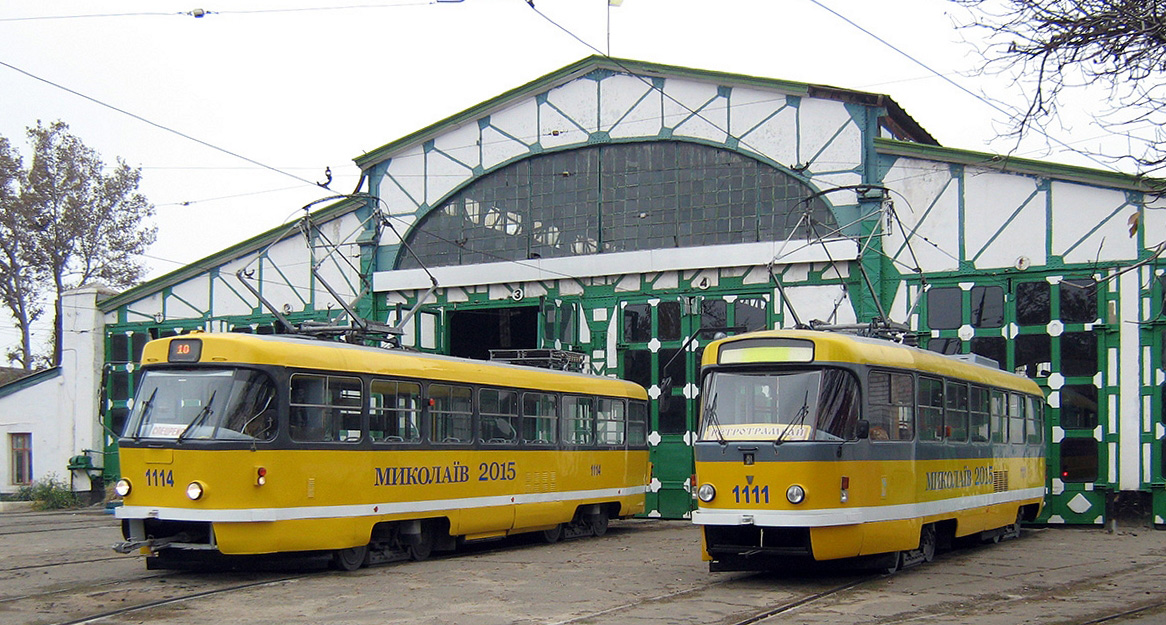 Николаев, Tatra T3M.03 № 1111; Николаев, Tatra T3A № 1114; Николаев — Покатушки к 100-летию николаевского трамвая