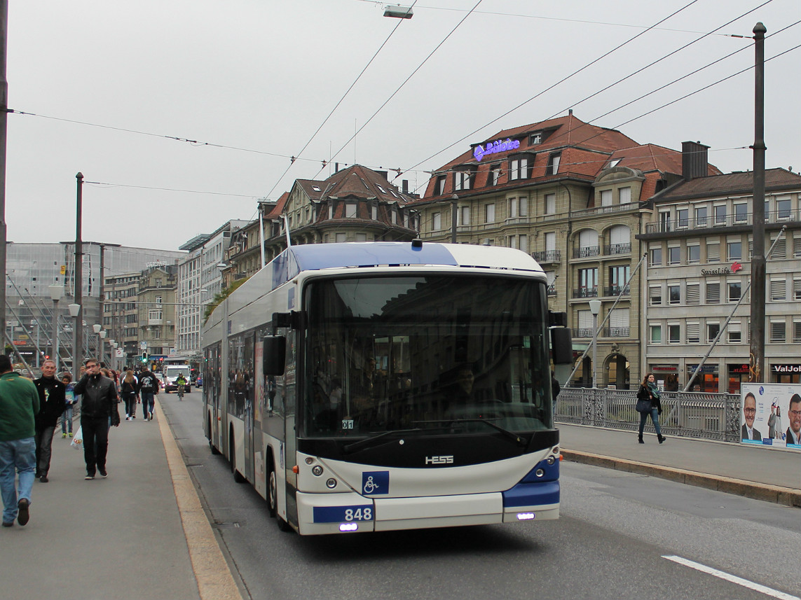 Лозанна, Hess SwissTrolley 3 (BGT-N2C) № 848