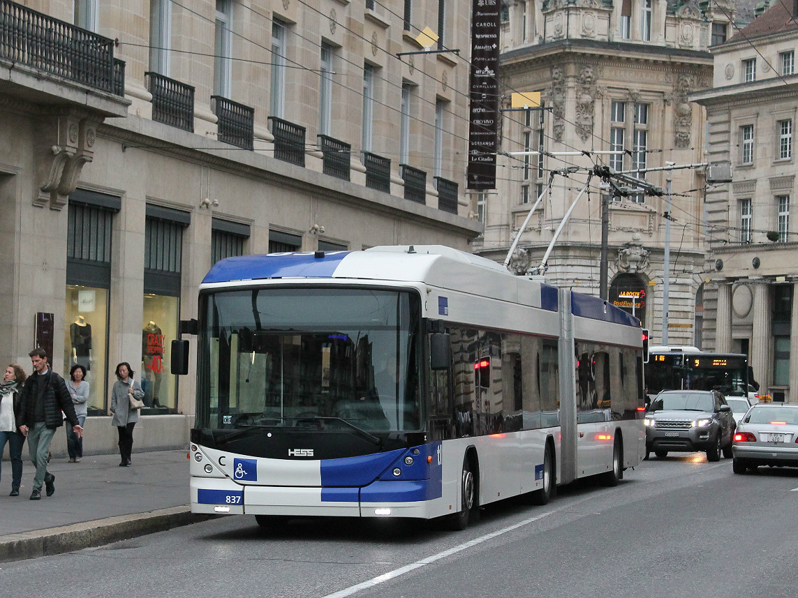 Лозанна, Hess SwissTrolley 3 (BGT-N2C) № 837