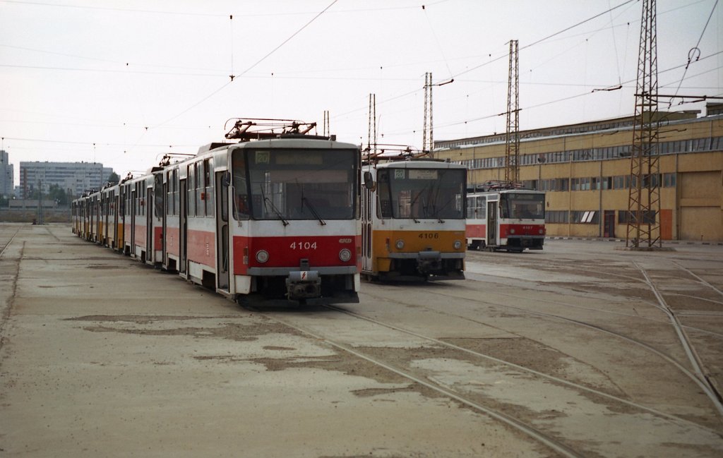Sofia, Tatra T6B5B č. 4104; Sofia, Tatra T6B5B č. 4106; Sofia — Historical — Тramway photos (1990–2010)