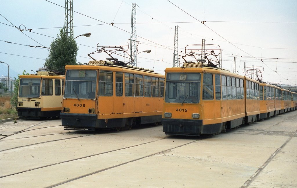 Sofia, C6K № 1002; Sofia, T6MD-1000 № 4008; Sofia, T6MD-1000 № 4015; Sofia — Historical — Тramway photos (1990–2010)