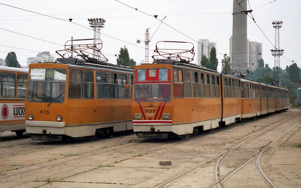 Sofia, T6M-400 (Sofia-100) # 415; Sofia, T6M-400 (Sofia-100) # 427; Sofia — Historical — Тramway photos (1990–2010)