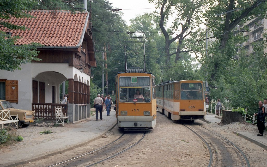Сафія, Т6М-700 № 729; Сафія, Т6М-700 № 855; Сафія — Исторически снимки — Трамвайни мотриси (1990–2010)