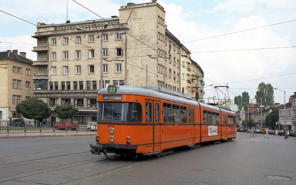 Софія, Duewag GT8 № 4413; Софія — Исторически снимки — Трамвайни мотриси (1990–2010)