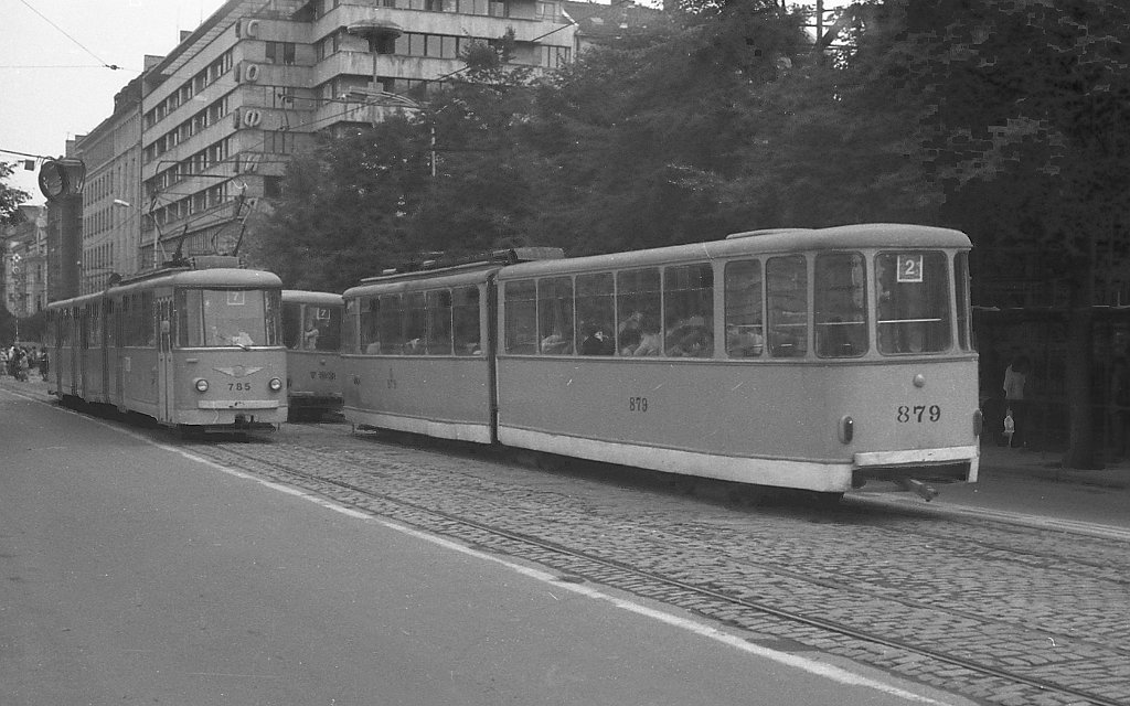 Sofia, T8M-730 (Sofia 70) N°. 785; Sofia, Sofia-65 N°. 879; Sofia — Historical — Тramway photos (1945–1989)