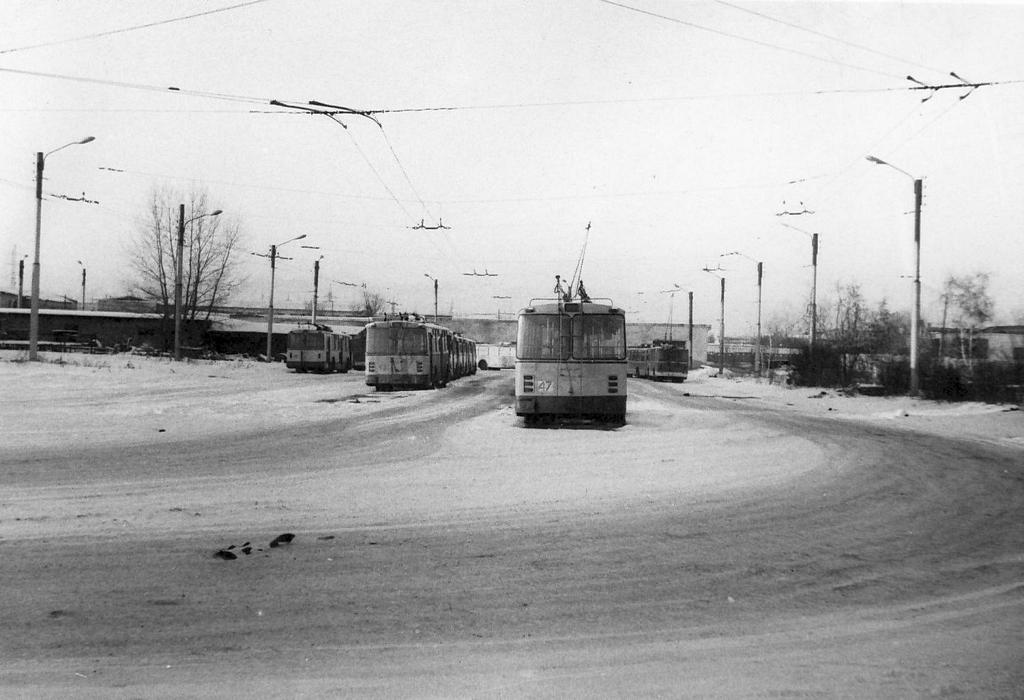 Karaganda, ZiU-682V č. 47; Karaganda, ZiU-682V č. 53; Karaganda, ZiU-682V č. 45; Karaganda — Old photos (up to 2000 year); Karaganda — Trolleybus Depot