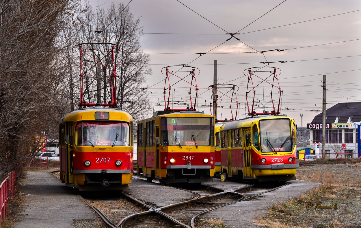 Волгоград, Tatra T3SU № 2707; Волгоград, Tatra T6B5SU № 2847; Волгоград, Tatra T3SU № 2723