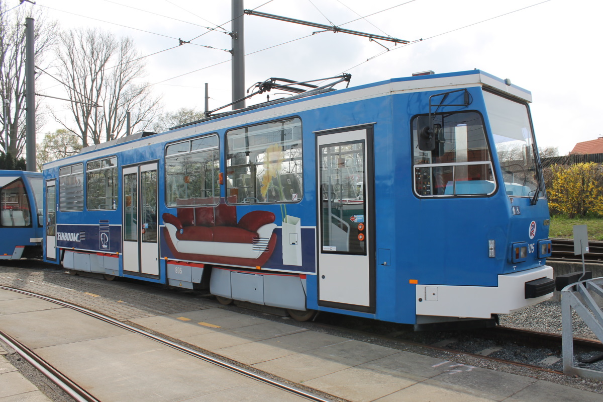 Rostock, Tatra T6A2M № 805; Rostock — Last day of operation of Tatra T6A2M and Bombardier 4NBWE (24.04.2015) • Letzter Einsatztag von Tatra T6A2M und Bombardier 4NBWE (24.04.2015)