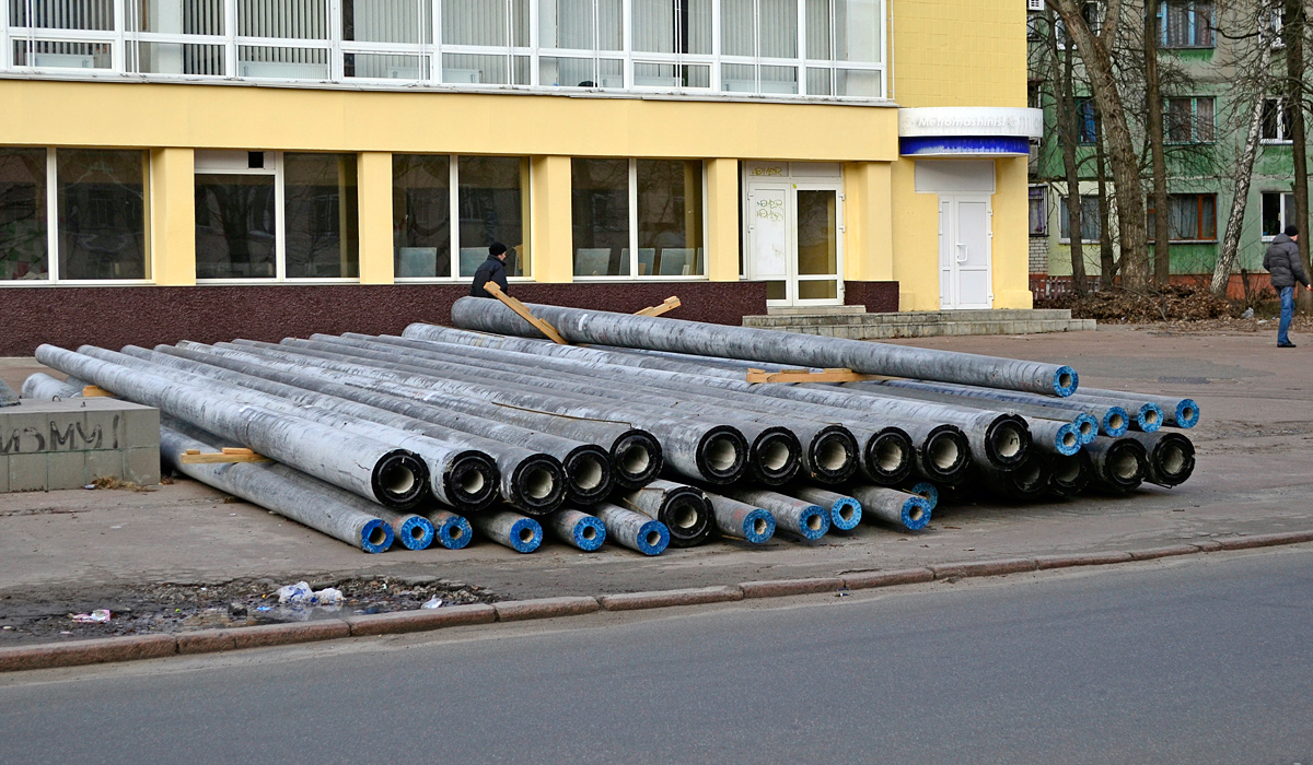 Cernihiv — Construction of trolleybus lines on the Kozatska street