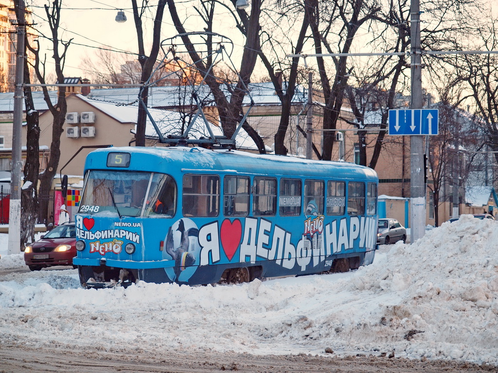 Одесса, Tatra T3R.P № 2948; Одесса — 17.01.2016 — Снегопад и его последствия