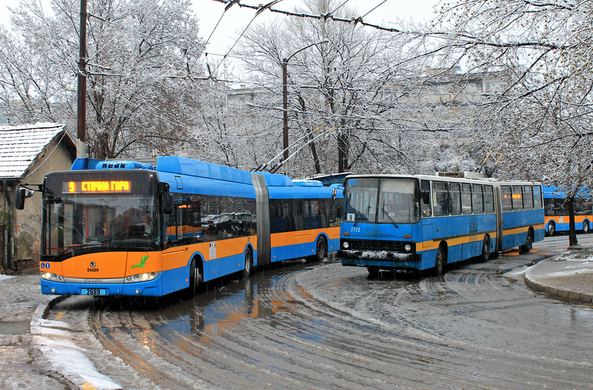 Sofia, Škoda 27Tr Solaris III Nr. 2689; Sofia, Ikarus 280.92 Nr. 2723