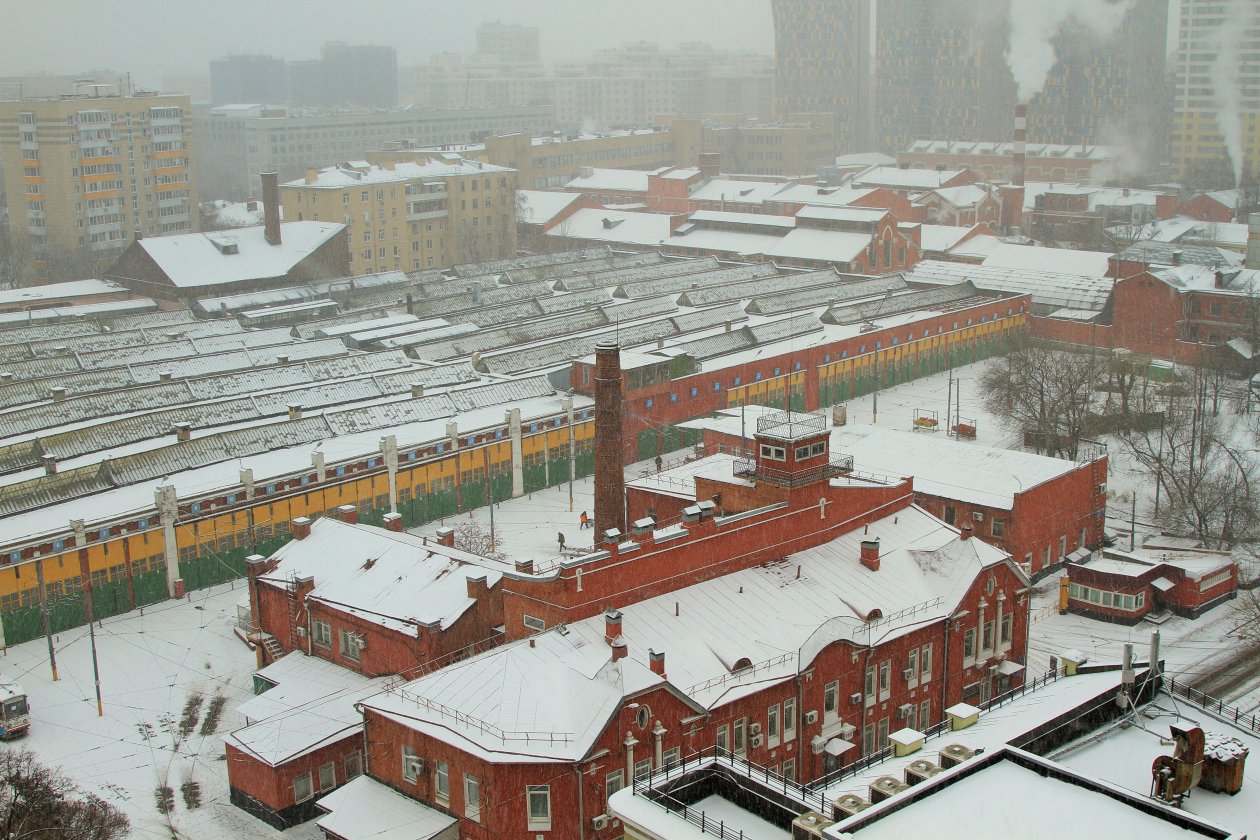 Moscova — Tram depots: [1] Apakova; Moscova — Views from a height